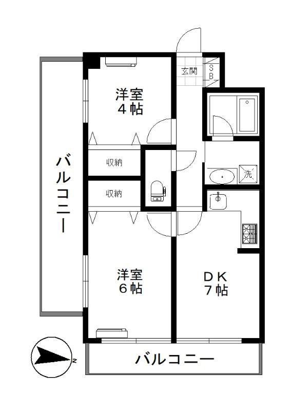 パーセル中野弥生町(2LDK/10階)の間取り写真