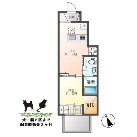 ファブール(1LDK/1階)の間取り写真