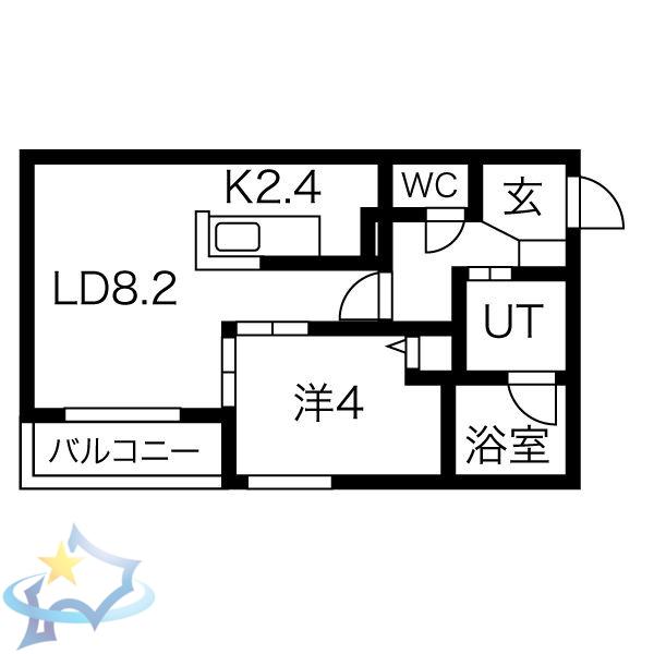 コートロティ宮の森(1LDK/3階)の間取り写真