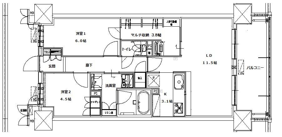 ジュエルコート熊谷II(2LDK/10階)の間取り写真
