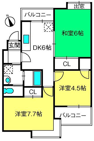 ファーストメゾン入間(3DK/4階)の間取り写真