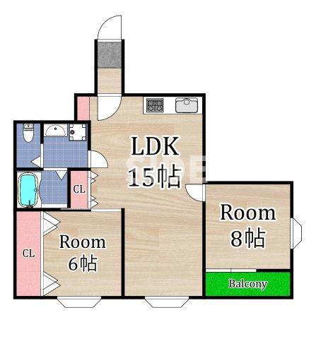 クイーンライフIMAZU(3LDK/8階)の間取り写真
