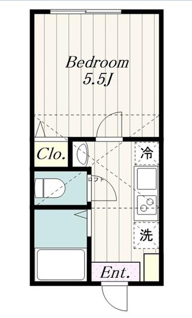 読売ランド前アパート(1K/2階)の間取り写真