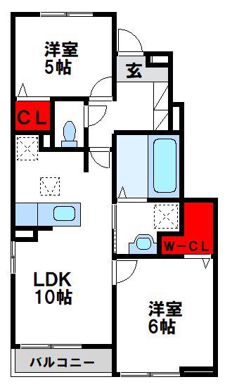 グランリオ(2LDK/1階)の間取り写真