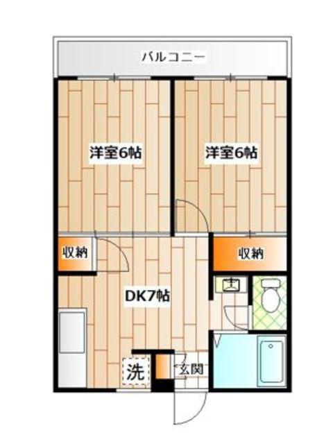 ハイマートオルト 三ツ境(2DK/2階)の間取り写真