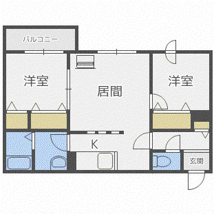 ブランシャール平岸3・8(2LDK/4階)の間取り写真
