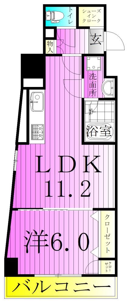 MAXIV竹ノ塚(1LDK/5階)の間取り写真