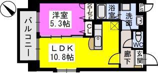 ピュア博多駅南壱番館(1LDK/3階)の間取り写真