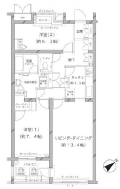 MFPRコート代官山(2LDK/4階)の間取り写真
