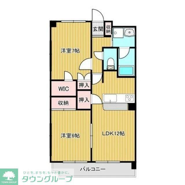 ヴィーヴル橋本(2LDK/2階)の間取り写真