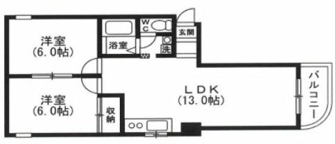 サンパレス21六甲II(2LDK/1階)の間取り写真