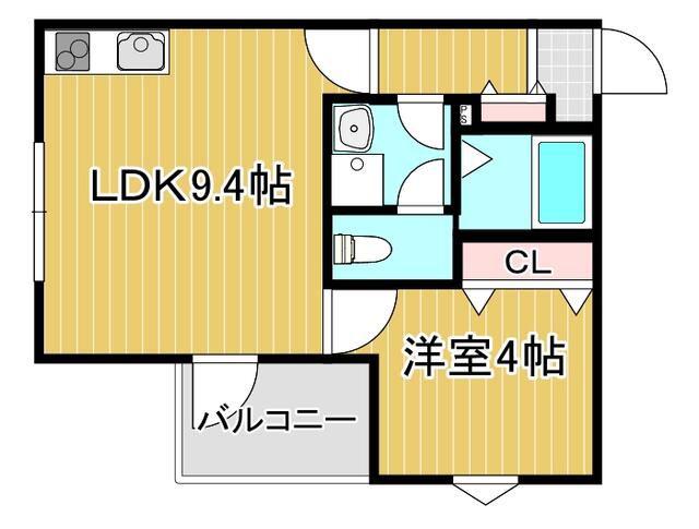 LA-CREA ZⅡ(1LDK/2階)の間取り写真