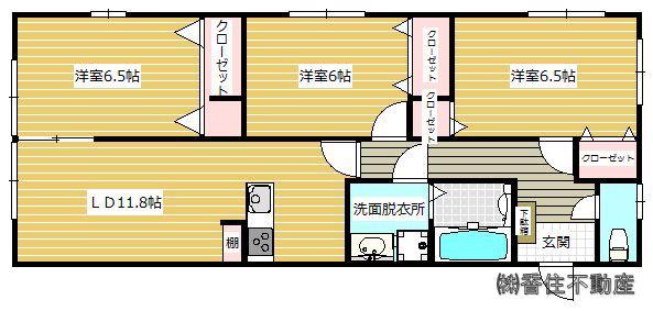 グランルーチェ参番館(3LDK/1階)の間取り写真