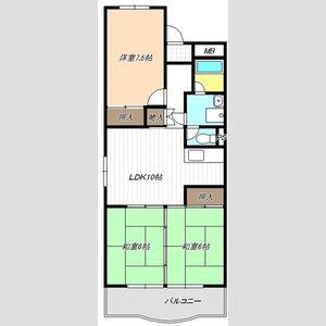 油屋ハイツ中野(3LDK/4階)の間取り写真