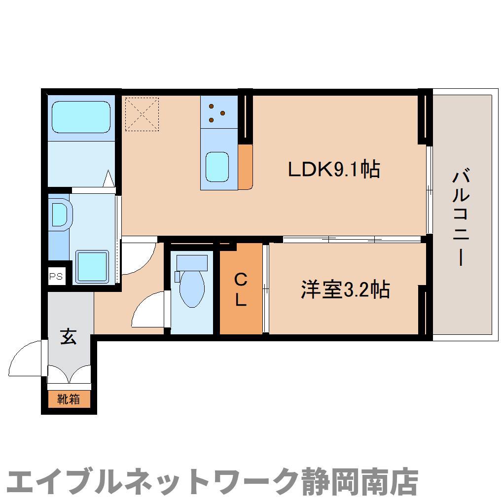 D CREST 田沼3丁目(1LDK/3階)の間取り写真