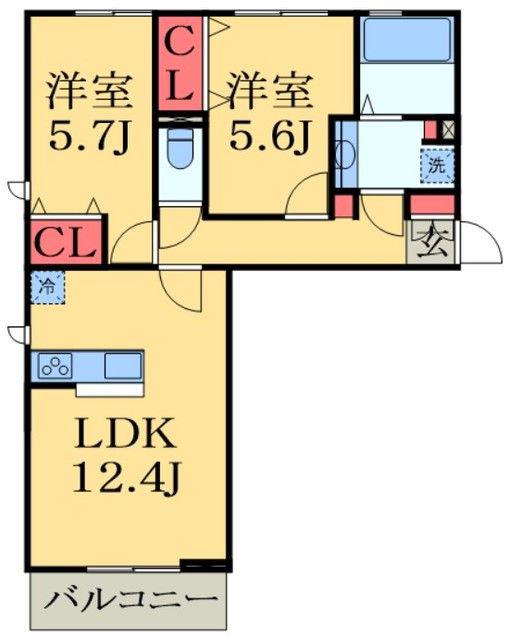 グラナート(2LDK/2階)の間取り写真