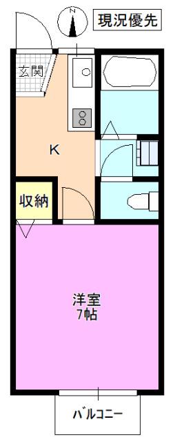 マイメゾン(1K/1階)の間取り写真