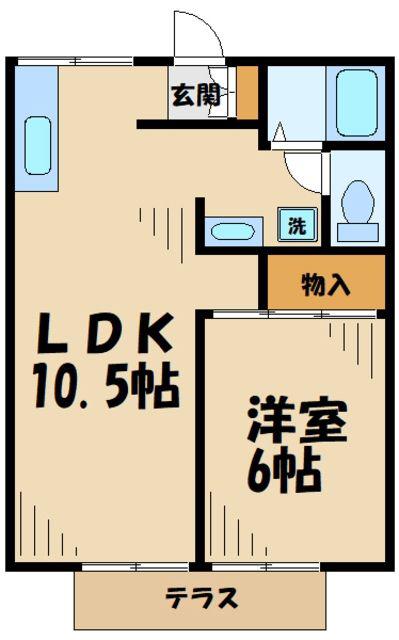 エステートニューミー(1LDK/2階)の間取り写真