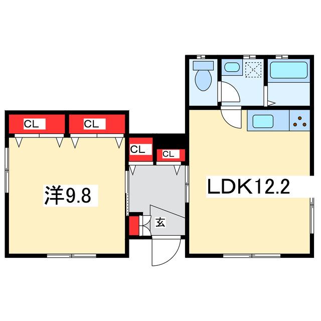 ポルトベーロ(1LDK/1階)の間取り写真