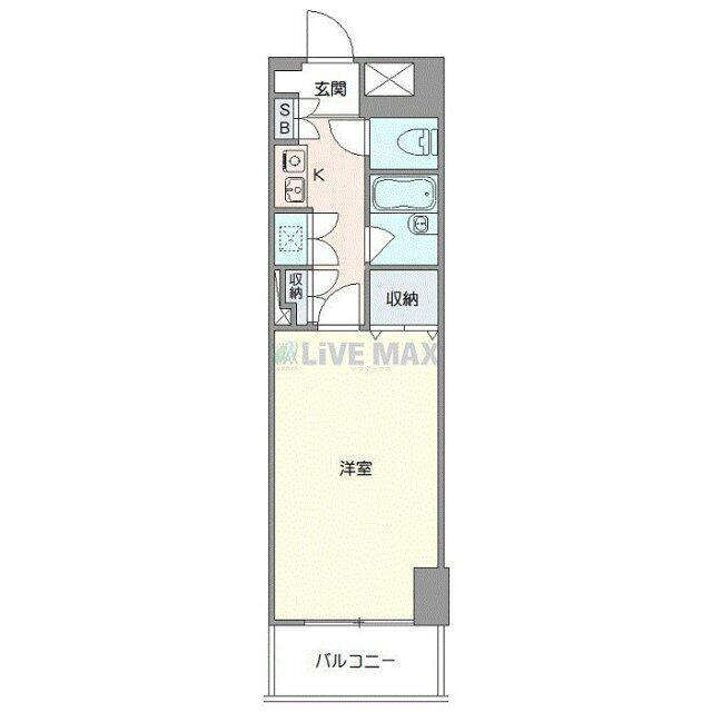 メゾンカルム横浜(1K/4階)の間取り写真
