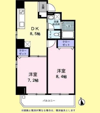 オークガーデン(2DK/10階)の間取り写真