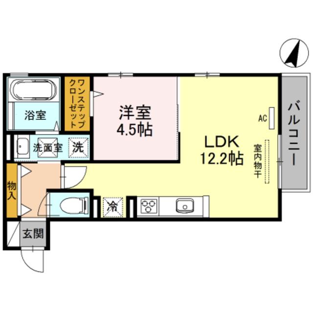 ディープログレス(1LDK/2階)の間取り写真