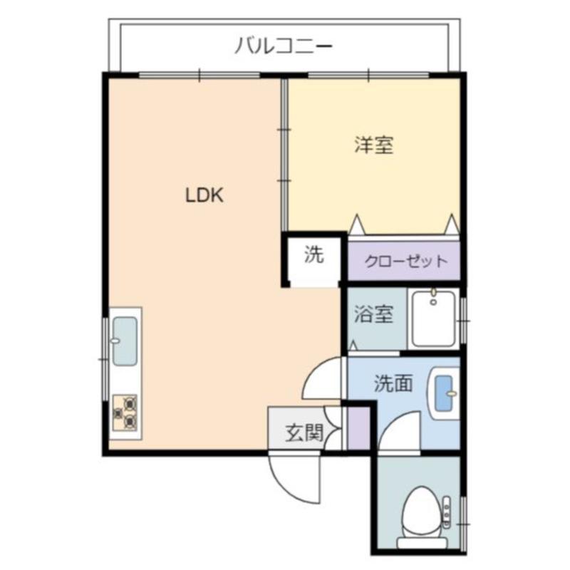 河野ビル(1LDK/5階)の間取り写真