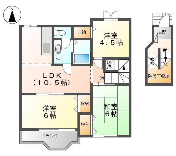 サニーハートII(3LDK/2階)の間取り写真