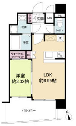 セレニテ甲子園プリエ(1LDK/3階)の間取り写真