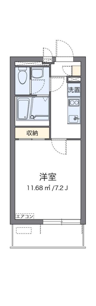 クレイノリベーラ(1K/1階)の間取り写真