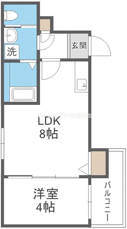 H-MAISON海老江(1LDK/1階)の間取り写真