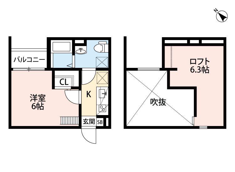 LOFT OG(1K/2階)の間取り写真