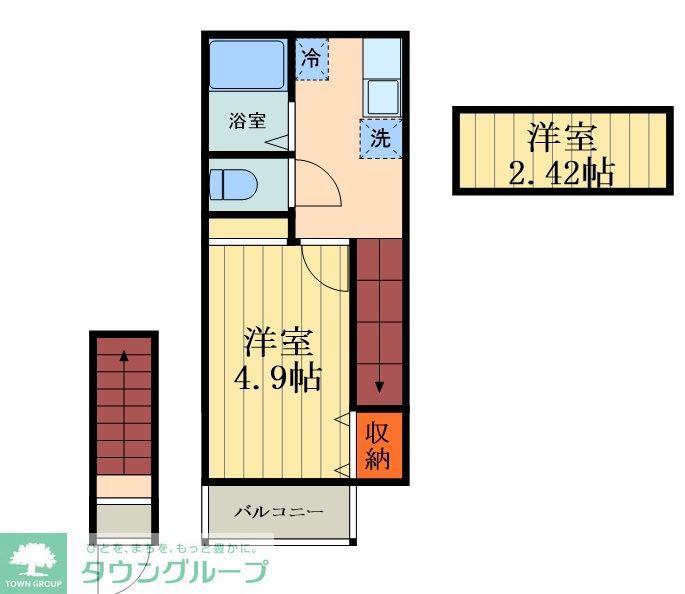 メルディア与野本町(1K/2階)の間取り写真