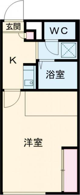 フィリップ千歳(1K/2階)の間取り写真