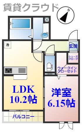 ベルカーサ(1LDK/3階)の間取り写真