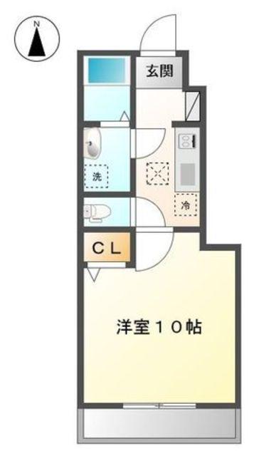 ション ドゥ ソレイユ(1K/1階)の間取り写真