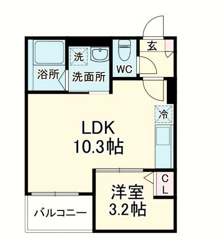 JACK MINAMIJUICHIBANII(1LDK/2階)の間取り写真