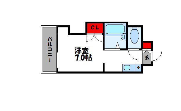 ジュネスハイム(ワンルーム/1階)の間取り写真