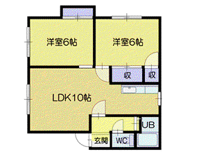 ハイツ山崎(2LDK/2階)の間取り写真