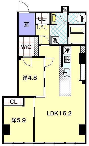 小森ビル(2LDK/2階)の間取り写真