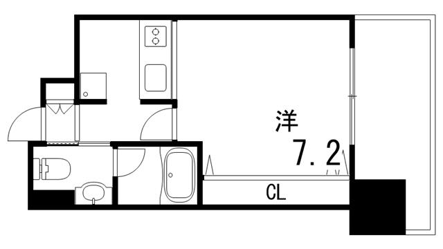 WOB六甲道(1K/5階)の間取り写真