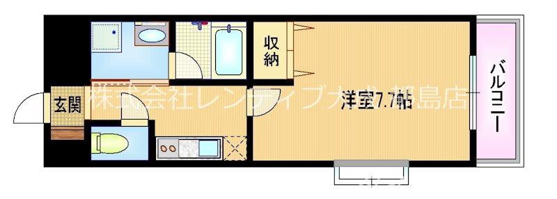 プリマ・ヴィリーレ(1K/3階)の間取り写真