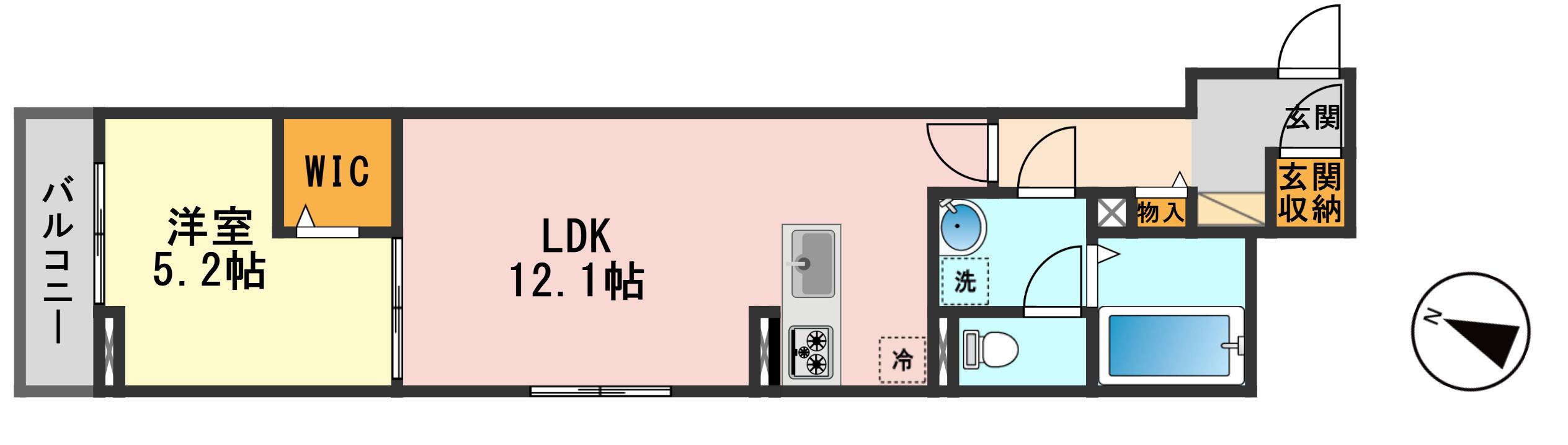 ラ カーサ フェリシダ(1LDK/2階)の間取り写真