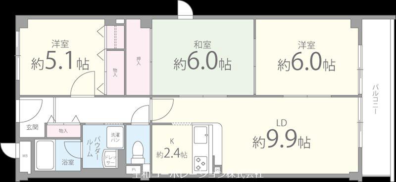 パール久米田(2LDK/2階)の間取り写真