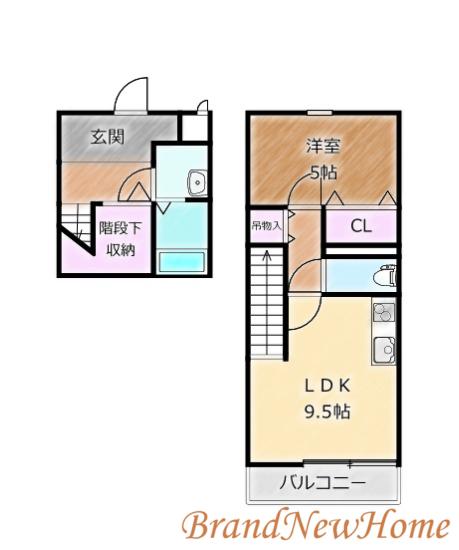フジパレススリーハーブズ中百舌鳥町1丁(1LDK/2階)の間取り写真