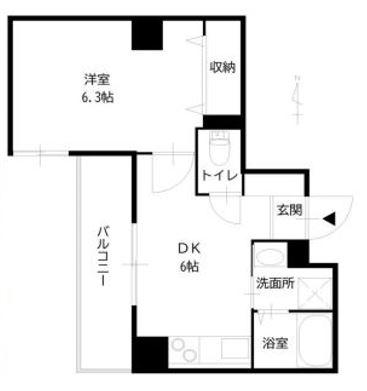 テラスレジデンス梅田東(1DK/5階)の間取り写真