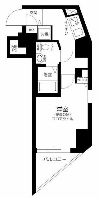 ロイヤルアメニティー西戸山(1K/8階)の間取り写真