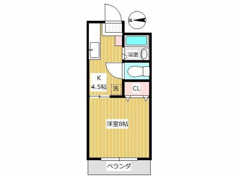 メゾンベルミュール(1K/1階)の間取り写真