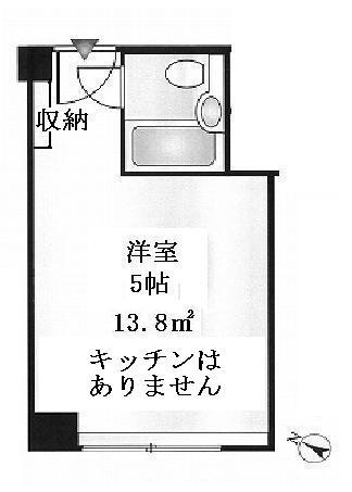 赤坂レジデンシャルホテル(ワンルーム/7階)の間取り写真