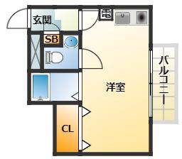 クリスタル大崎(ワンルーム/3階)の間取り写真